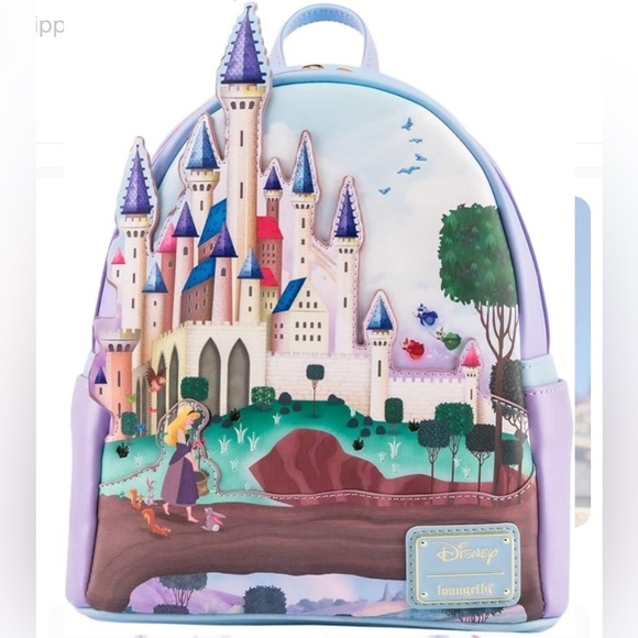 Loungefly Princess Castle Series Sleeping Beauty Mini Backpack NWT - Picture 5 of 8